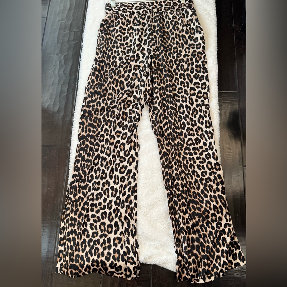 NWOT H&M Animal Print Satin Trousers Size S